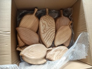 Bandejas de madera de hoja hechas a mano, plato de postre, bandejas decorativas, accesorios de fotografía, soporte para cosas pequeñas para el hogar, bandeja para aperitivos - Product Image 6