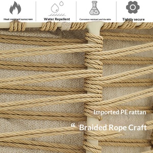 Sedia a dondolo sospesa per interni ed esterni, per casa, balcone, cortile, terrazza, sedia a cesto, sedia a culla, amaca a dondolo - Product Image 4