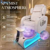 Ensemble de fauteuils de manucure et pédicure électriques inclinables et massants, mobilier de salon de beauté de luxe