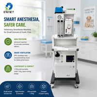 Système d'anesthésie compact pour animaux exotiques EURVET, 1,55 kg, ventilateur intelligent IPPV, unité de haute précision