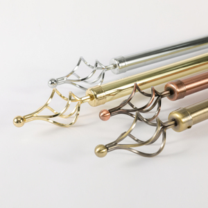 Kích thước tùy chỉnh mở rộng kim loại xoắn finials thanh rèm đơn và cực với khung - Product Image 1