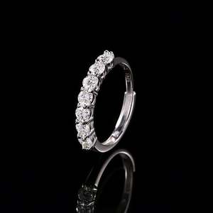 Bague de fiançailles et de mariage en moissanite, argent sterling 925, anneaux en argent sterling S925, anneaux en moissanite brillants, anneaux superposés - Product Image 1