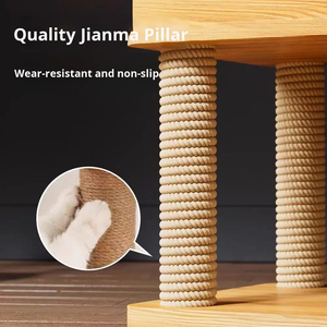 Direct Supply Arbre à chat minimaliste avec griffoir intégré, design capsule spatiale semi-circulaire en panneau de densité - Product Image 5