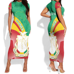 Vestido ajustado de manga corta personalizado del Día DE LA Independencia de Guinea Escudo DE ARMAS DE <span class=keywords><strong>Guinee</strong></span> - Product Image 2
