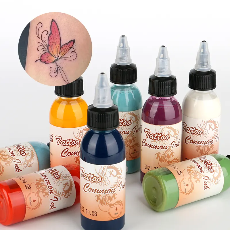 Professionele 30Ml 1Oz Gemeenschappelijke Witte Tijdelijke Neon Alcohol Gebaseerde Airbrush Tattoo Verf Henna Inkt