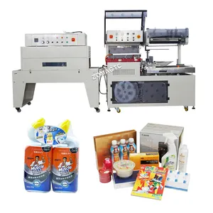 Automatic L-sealer Heat Tunnel Wrapping Machine Pvc Film Packing Shrink Packaging Machine For Carton Box Cosmetic Food Bottle