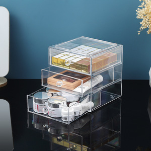 CAI YA-Organizador de Cosméticos Multifuncional, Cajón de Tres Capas, Caja de Almacenamiento Rectangular, a Prueba de Polvo, Mesa de Almacenamiento de Maquillaje - Product Image 2