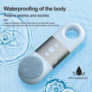 Brosse nettoyante faciale en silicone OEM ODM 2-en-1, appareil de beauté pour une exfoliation sûre de la peau, technologie vibrante - Product Image 3