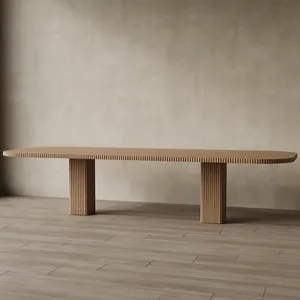 Meja dingning kayu ek alami diperpanjang modern 8 kursi ruang makan furnitur marmer set meja makan bulat mewah