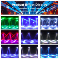 Projecteur de scène à tête mobile 240W 8 bras RGBW avec effet faisceau, DMX512, faisceau nid d'abeille et stroboscope pour DJ, soirées et clubs