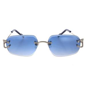 Trendy Premium Rimless Sunglasses with Sparkling Stone Inspired Details Reflective Lenses and Fashion Styling - Product Image 2
