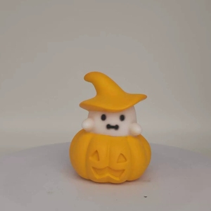 Veilleuse LED Citrouille Fantôme d'Halloween, Décoration de Table Effrayante avec Lumière Chaude Scintillante pour Maison, Cheminée, Fête, Festival, Cadeau - Product Image 5