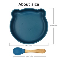 Assiette apéritif en Silicone, vaisselle de qualité alimentaire directe depuis l'usine, assiette en Silicone, ours mignon, assiette pour bébé, assiette pour enfants