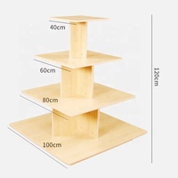 Étagère de présentation carrée double face personnalisée en bois pour supermarché, idéale pour lunettes de soleil, bijoux, jouets, aliments et boissons