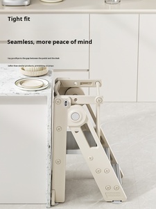 Torre di apprendimento con schienale protettivo, <span class=keywords><strong>sedia</strong></span> da pranzo multifunzione regolabile e sicura per bambini, seggiolone pieghevole per l'alimentazione del neonato - Product Image 4