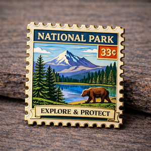 Toptan Özel Tasarım Logolu Yumuşak Sert Mineli Damgalı Fotoğraf Baskılı Demir Park Rozeti - Product Image 1