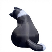 Chat géant gonflable LED noir et blanc, adorable chat de dessin animé, accessoire pour magasin d'animaux/promotion en centre commercial/mariage/événement sur le thème des animaux/présentation en extérieur