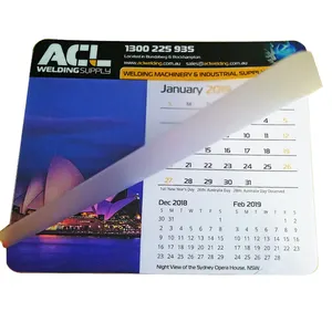 Wholesale Flip Paper Mousepad Rubber Custom Logo Calendar Mat Mouse Pad