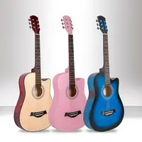 Guitarra acústica personalizada de fábrica, instrumento para principiantes, nuevo diseño, venta al por mayor, 38 pulgadas