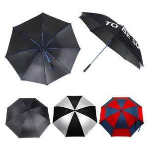 Semi-Automatic Open 130cm Customized Color Straight Shaft Windproof Extra Large Golf <b>Umbrella</b> with Black Fiberglass Frame - Product Image 2