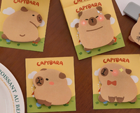 Bloc-notes autocollant en forme de capybara de dessin animé avec autocollants de messages mignons pour étudiants au design spécial, 30 feuilles