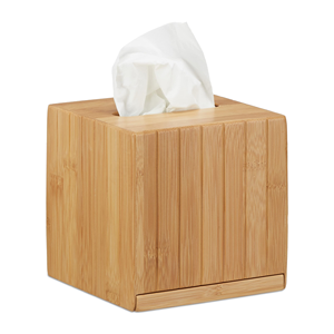 Boîte à mouchoirs carrée en bambou naturel 14*14, distributeur de mouchoirs en <span class=keywords><strong>bois</strong></span> pour bureau, couvercle de rangement pour cosmétiques et serviettes domestiques - Product Image 1