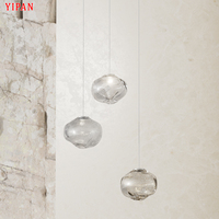 Lustre LED de luxe personnalisé boule ronde en cristal suspension hôtel villa centre commercial escalier installation facile