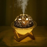 Humidificateur compact de style Saturne pour chambre à coucher, veilleuse alimentée par USB, à brancher directement, pour bureau, salon, créant une ambiance apaisante