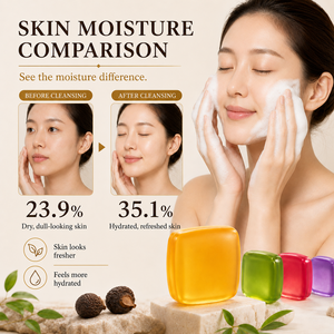 Jabón de Cristal Natural Hecho a Mano <span class=keywords><strong>con</strong></span> Sapindus, Miel, Ácido Hialurónico y <span class=keywords><strong>Aceite</strong></span> de Oliva, Espuma Fina para Limpieza Diaria Facial y Corporal - Product Image 2