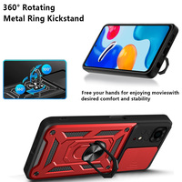 Étui pour Xiaomi Redmi Note 12 4G avec béquille rotative à 360 degrés et cache-objectif coulissant, coque de protection pour téléphone portable