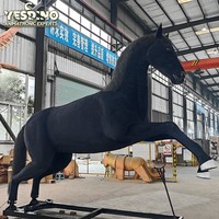 Modèle de cheval robot animatronique réaliste en acier et silicone pour manèges de parcs d'attractions et expositions pour enfants, personnalisable