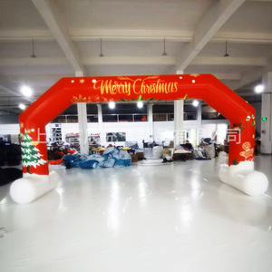 Arche de Noël gonflable personnalisée rouge avec motif d'arbre et de neige, réutilisable pour la décoration des fêtes - Product Image 5