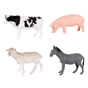 4 pezzi di simulazione di maiale di mucca di pecora asino di plastica animale da <span class=keywords><strong>fattoria</strong></span> modello figure giocattoli <span class=keywords><strong>per</strong></span> <span class=keywords><strong>bambini</strong></span> - Product Image 1
