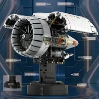 Reobrix 33019 2025 Modelo de Motor Turbofan de Aviación, Juguetes MOC, Kits de Ladrillos de Rompecabezas para Niños, Regalo de Navidad, Conjuntos de Bloques de Construcción