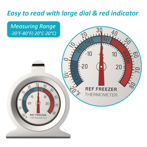 Thép không gỉ tủ lạnh tủ đông nhiệt kế-20 ~ 80 ° F lớn quay số chính xác Temp đo cảm biến - Product Image 2