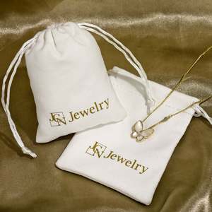 Pochette de rangement en velours de luxe avec logo personnalisé, sac à cordon en daim, organiseur pour chaussures, colliers, montres, sacs anti-poussière recyclables - Product Image 1