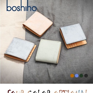 BOSHIHO Italian Vegetable Tanned Leather Slim Bifold <b>Wallet</b> Unisex Portable Vintage Open Closure Coin Pocket Credit Card <b>Holder</b> - Product Image 2