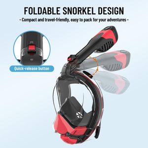 Schnorchel-<span class=keywords><strong>Set</strong></span>-Ausrüstung mit abnehmbarer Kamera halterung Sicheres Atmen Elektrische Vollgesichts-Schnorchel maske für Erwachsene mit neuestem Dry-Top-System - Product Image 6