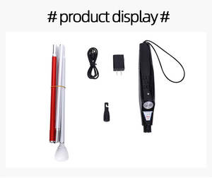 Canne aveugle intelligente blanche réglable canne de marche pliante légère avec alarme le dernier article médical chaud - Product Image 2