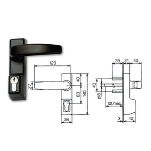 Kit Maniglia Cilindrica Millennium LAF47752 per Accessori Porte e Finestre Italia - Product Image 1
