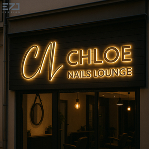 Letrero Luminoso LED Personalizado de Fábrica EZD, Letrero 3D con Logotipo Iluminado para Fachada de Tienda, Letrero para Barbería y Salón de Belleza - Product Image 1
