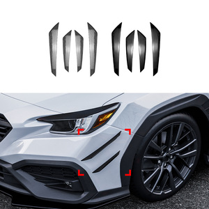 Subaru WRX STI VB 2022 Front Bumper Side Air Blades Car Decals Piano Black Carbon Fiber Texture ABS Adhesive Left - Product Image 5