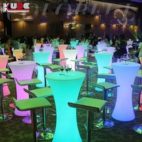 Table de cocktail LED lumineuse imperméable, mobilier de bar LED, table haute LED, table LED pour bar à domicile