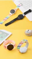 Montre-bracelet LED sportive avec bracelet bicolore arc-en-ciel, montre électronique pour enfants et étudiants
