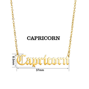 Collar con los Doce Signos del Zodiaco, Cadena de Acero Inoxidable - Product Image 5