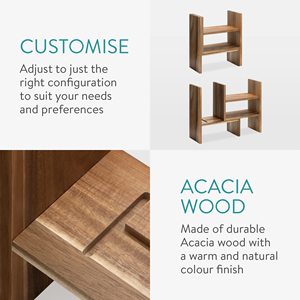 ชั้นวางของอะคาเซียสำหรับโต๊ะทำงานแบบขายส่ง, ชั้นวางของตั้งโต๊ะไม้, ชั้นวางของอะคาเซียสำหรับจัดระเบียบโต๊ะทำงาน - Product Image 6