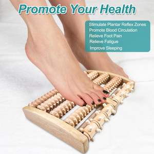 Masajeador de Pies de Madera de Alta Gama Hecho a Mano con 5 Rodillos, Excelente para Aliviar el Dolor de Pies - Product Image 4