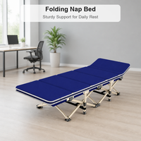 Lit pliant vertical simple avec cadre en X, coussin épais rembourré, pour la sieste au bureau, à domicile, pour adultes