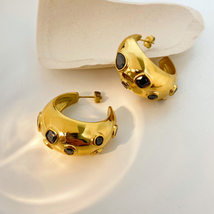 INS gli stessi <span class=keywords><strong>orecchini</strong></span> a <span class=keywords><strong>mezzaluna</strong></span> in <span class=keywords><strong>oro</strong></span> 18k <span class=keywords><strong>oro</strong></span> nero zircone a forma di <span class=keywords><strong>mezzaluna</strong></span> grossi accessori in acciaio inossidabile Non sbiaditi all'ingrosso - Product Image 3