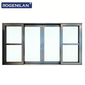Puerta Corredera de Vidrio Templado de Aluminio Personalizada de Fábrica ROGENILAN, Puertas Correderas de <span class=keywords><strong>Doble</strong></span> Acristalamiento Insonorizadas para Exteriores - Product Image 3
